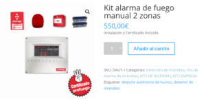 Kit Alarma de fuego Talleres mecanicos